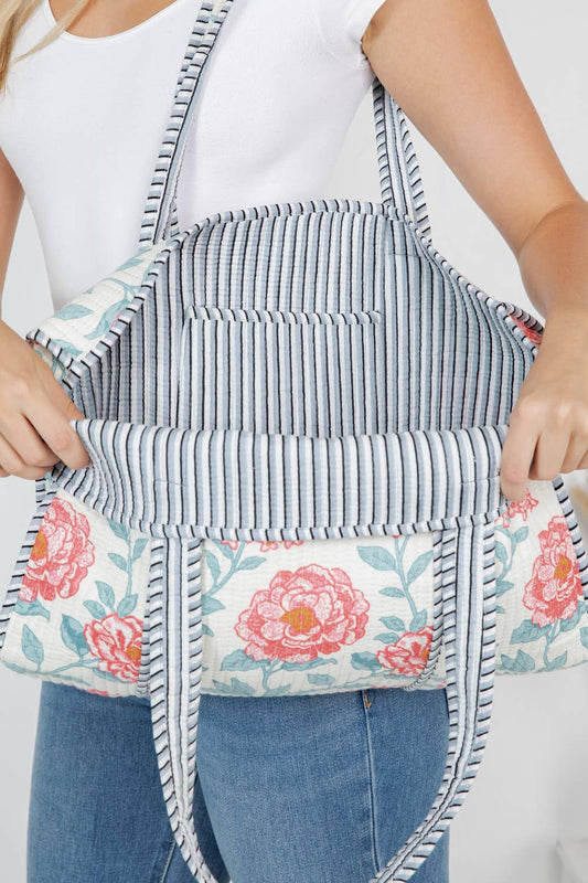 Quilted Tote Bag White