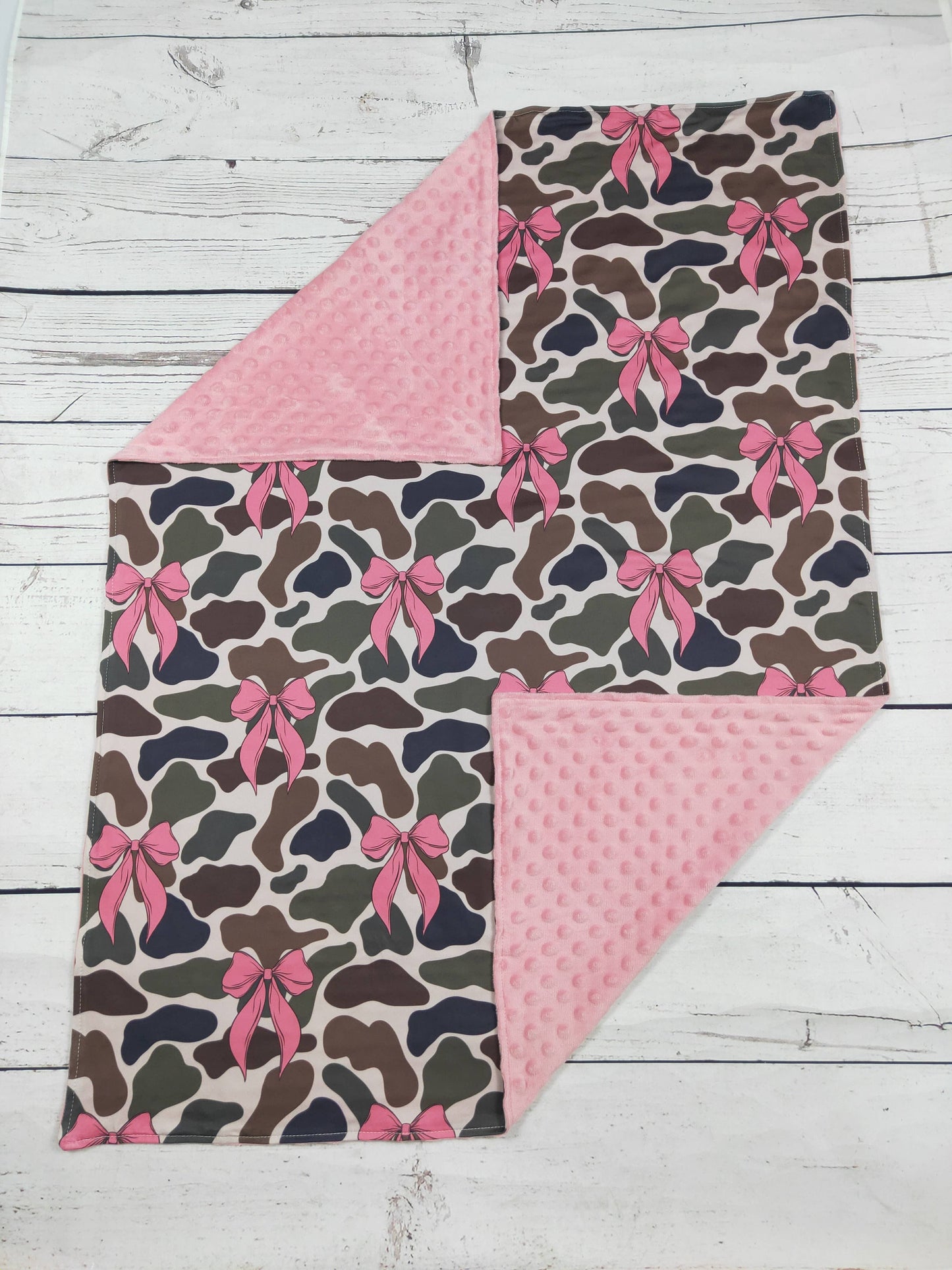 Baby Girls Camouflage Bow Printed Blanket