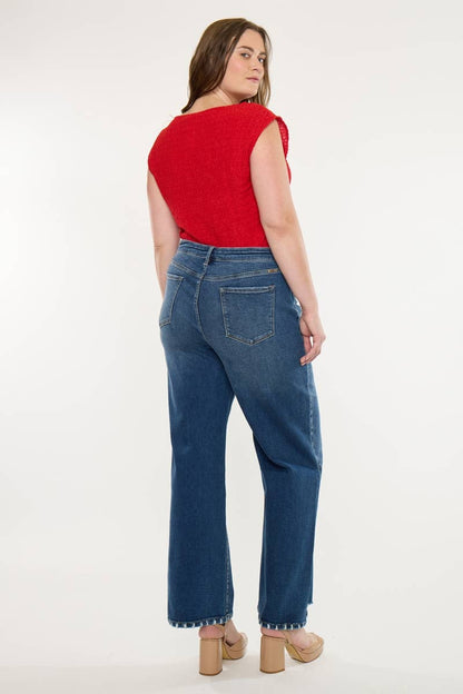 PLUS HIGH RISE WIDE LEG JEANS