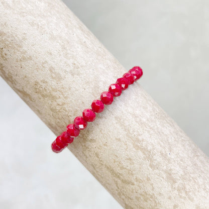 Gloria// Opaque Maroon Crystal Beaded Bracelet