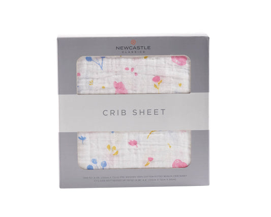 Watercolor Flower Crib Sheet