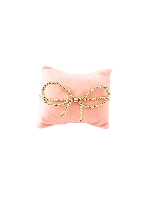 14k Beaded Bow Bracelet