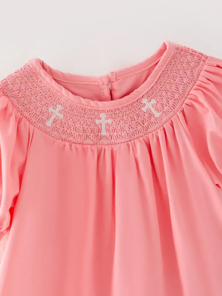 Kids Pink Crucifix Dress