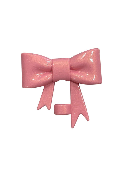 Blush Metallic Large Bow - Silicone Straw Topper 10mm