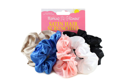 Satin Hair Scrunchies 5 Pk-prevents damage and breakage
