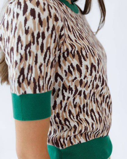 Party Animal Print Short Sleeve Pullover