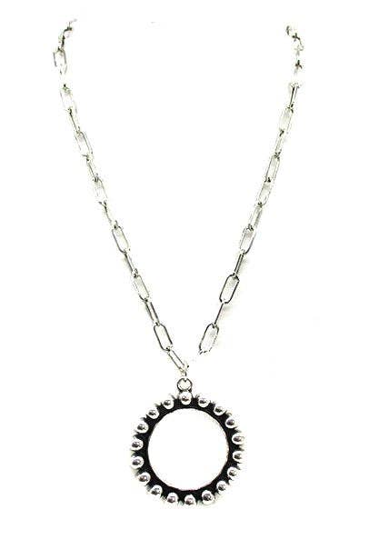 Western Circle Cut Bubble Necklace