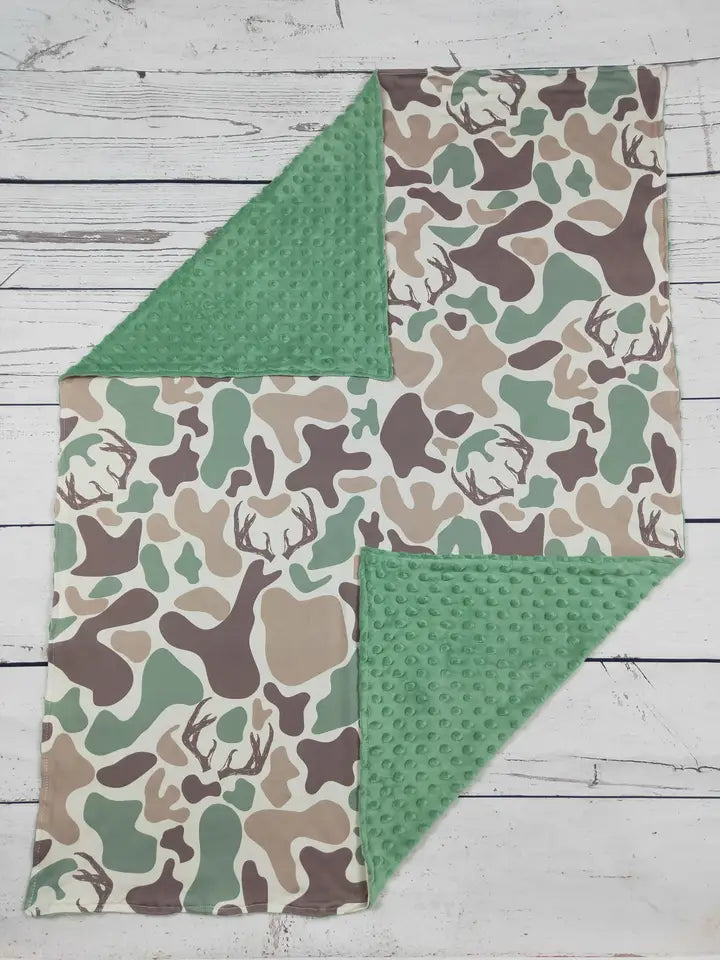 Camouflage Deer Hunting Printed Baby Kids Blanket