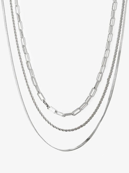 18K Gold Dipped Multi Chain Layered Necklace