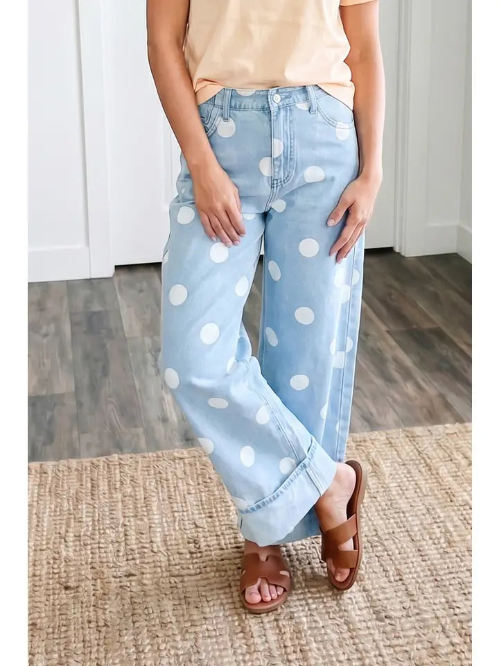Casual Polka Dot Jeans