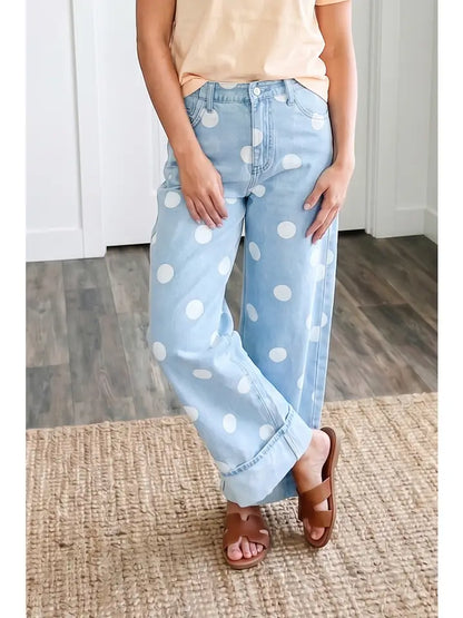 Casual Polka Dot Jeans