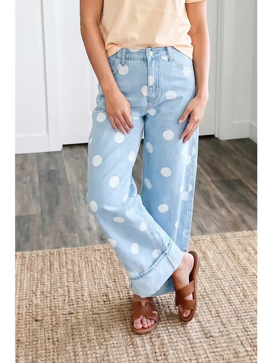 Casual Polka Dot Jeans