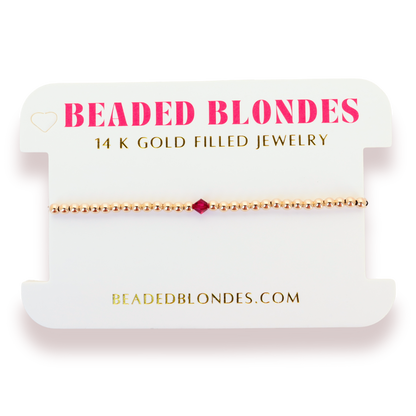 July: Ruby Birthstone Swarovski Crystal Bracelet