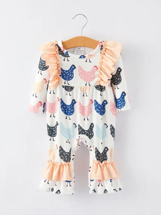 Kids Farm Print Romper