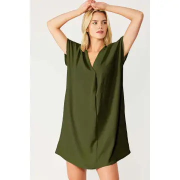 Olive V Neck Dress