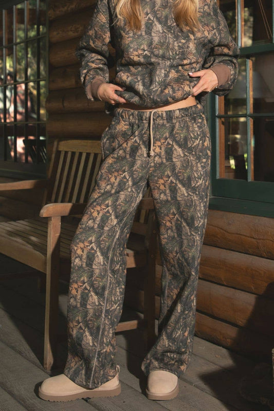 BAYOU Dark Woodland Camo Lounge Fleece Sweatpants