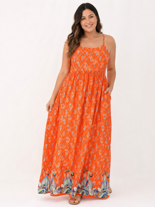 Sunset Escape Printed Maxi Dress