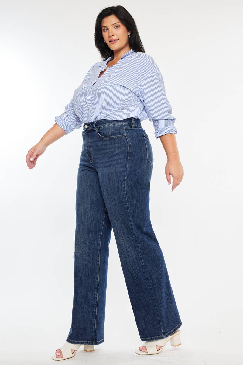 PLUS HIGH RISE WIDE LEG Comfort Stretch Denim