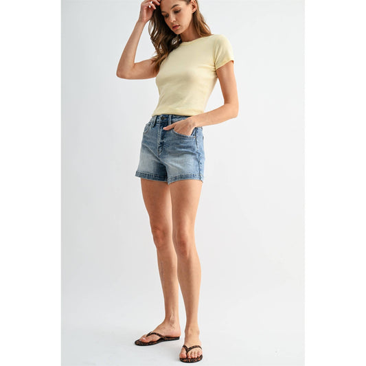 HIGH RISE SHORTS TROUSER HEM