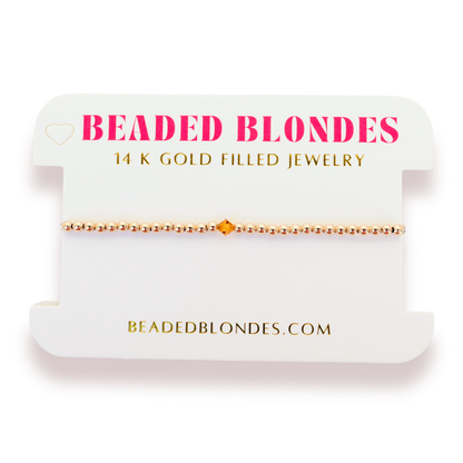 November: Topaz Birthstone Swarovski Crystal Bracelet
