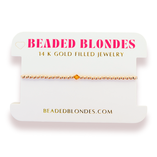 November: Topaz Birthstone Swarovski Crystal Bracelet