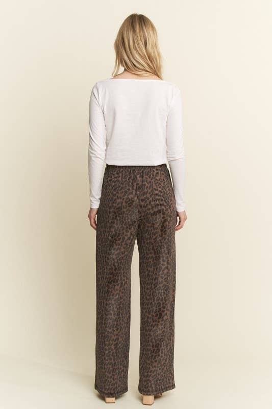 Wide Leg Animal Urban Rib Pants