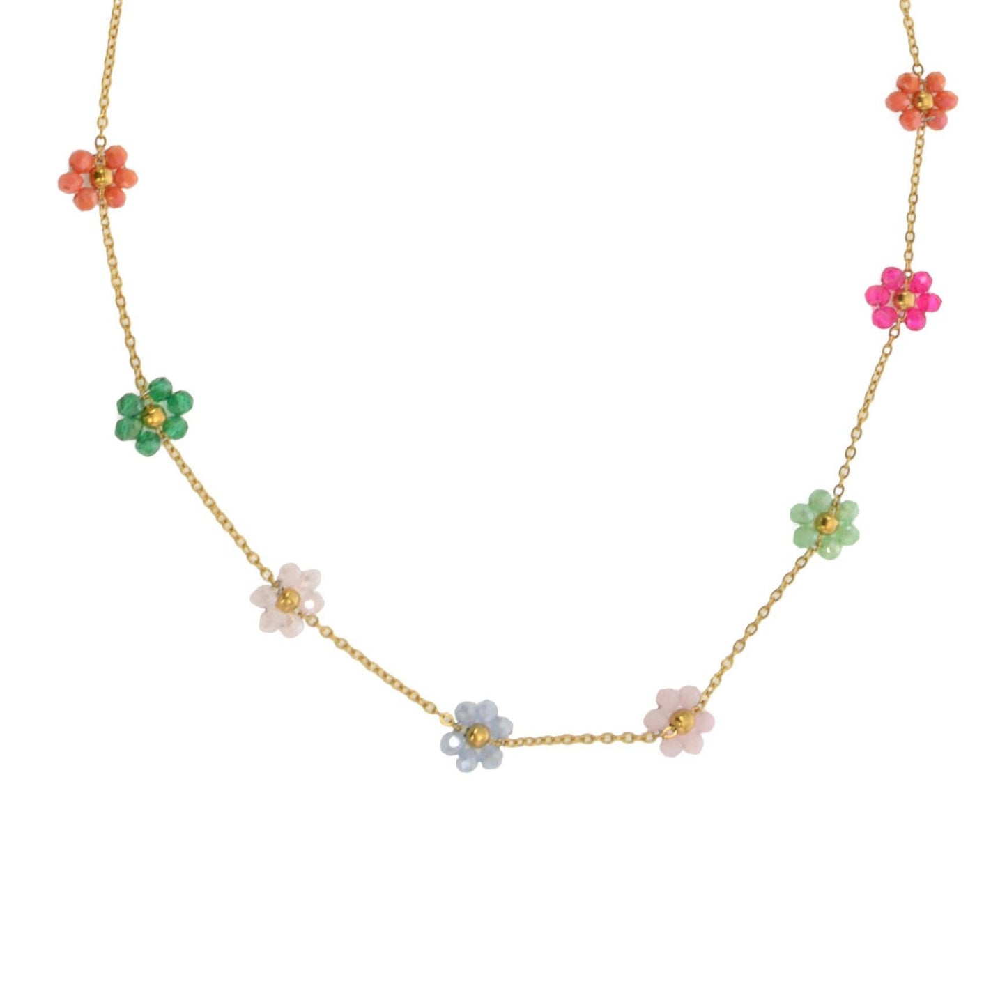 16+ Multi Beaded Daisy Necklace