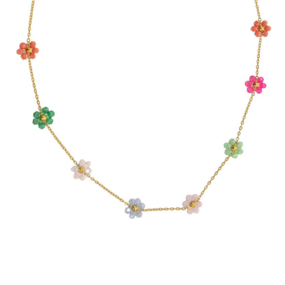 16+ Multi Beaded Daisy Necklace