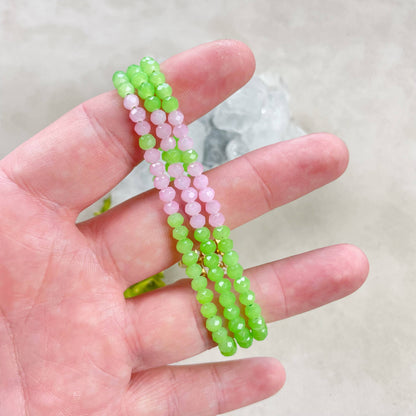 Mia// Guava Crystal Beaded Delicate Bracelet