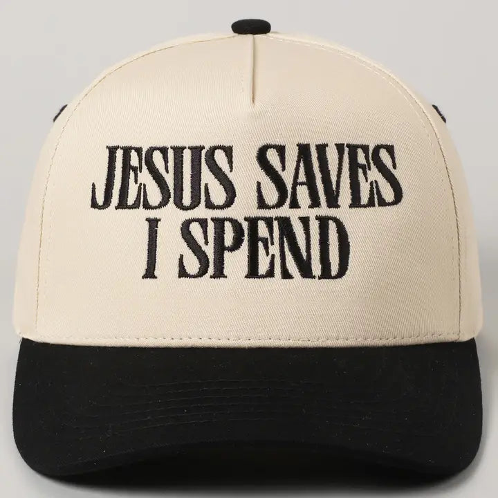 Jesus Saves I Spend Embroidery Trucker Hat