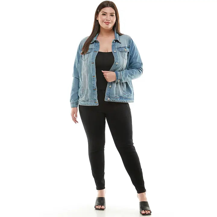 Plus Size Trucker Denim Jacket