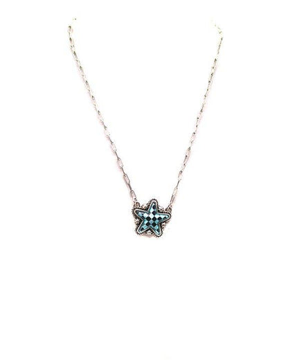 Checkered Star Necklace