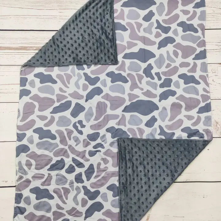 Baby Gray Camo Blanket