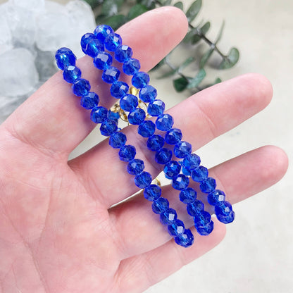 Gloria// Translucent Cobalt Crystal Beaded Bracelet