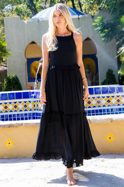 SMOCKED HALTER DRESS