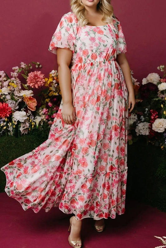 Plus Size Square Neck Maxi