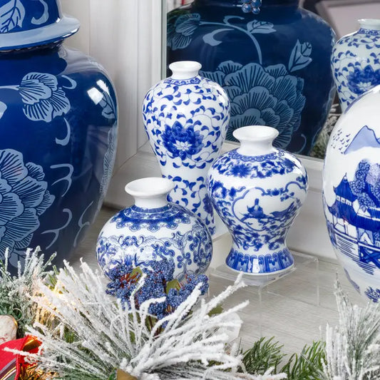 Blue and White Vase Set