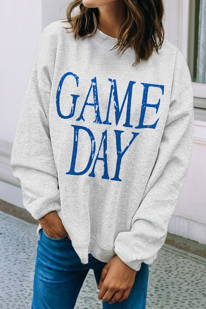 LDC GAME DAY Vintage Washed Letter Graphic Baggy Sweatshirt