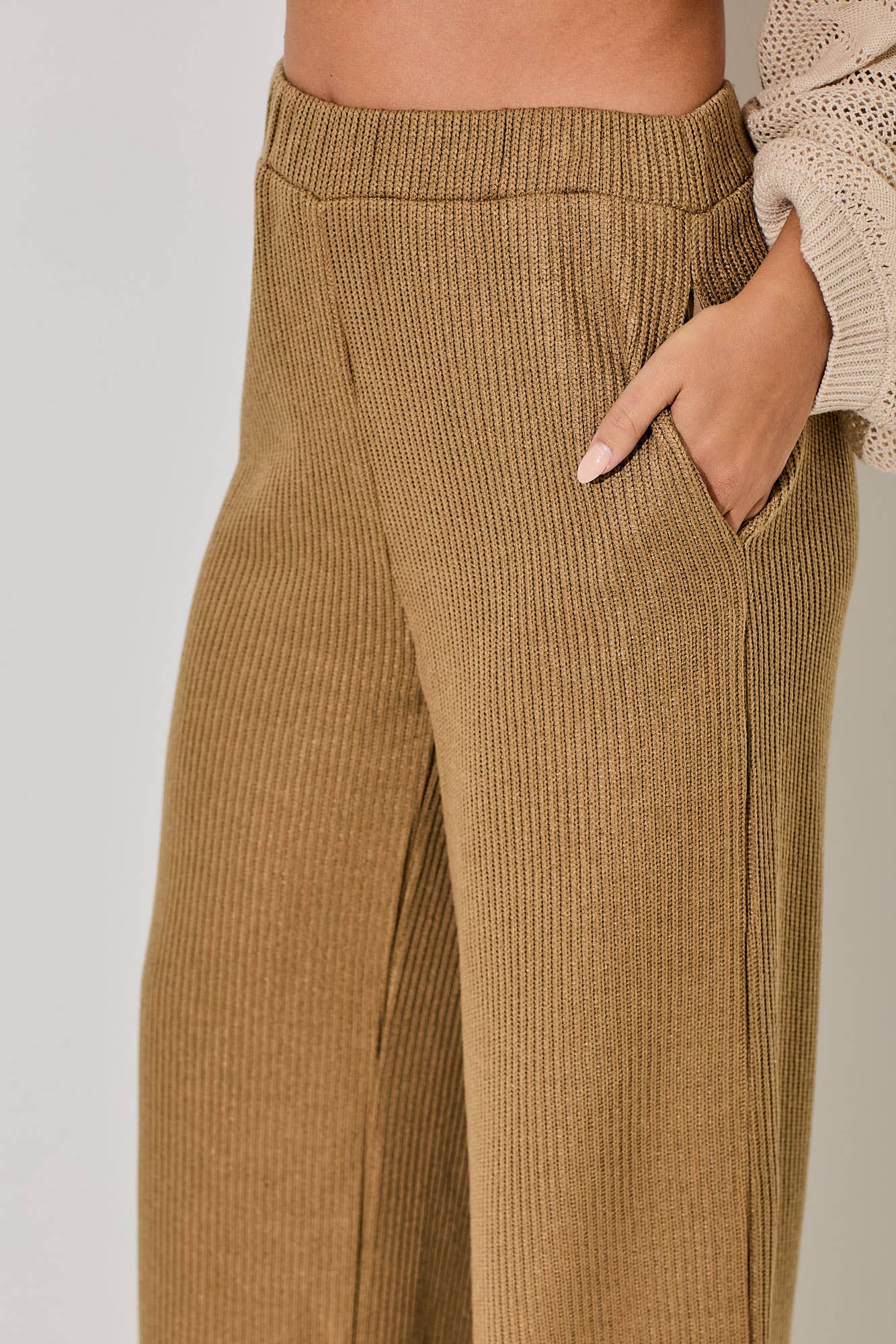 ELASTIC KNIT LONG PANTS