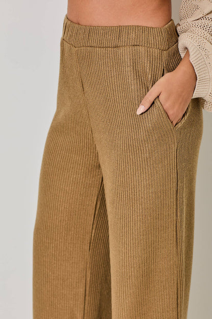 ELASTIC KNIT LONG PANTS