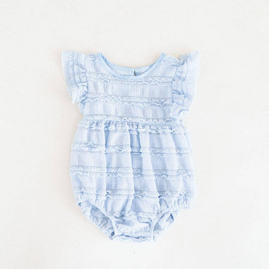 Ruffle Blue Pearl Onesie- Infant