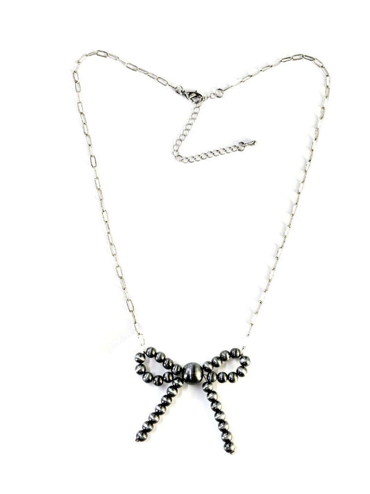 Western Navajo Pearl Ribbon Chain Necklace