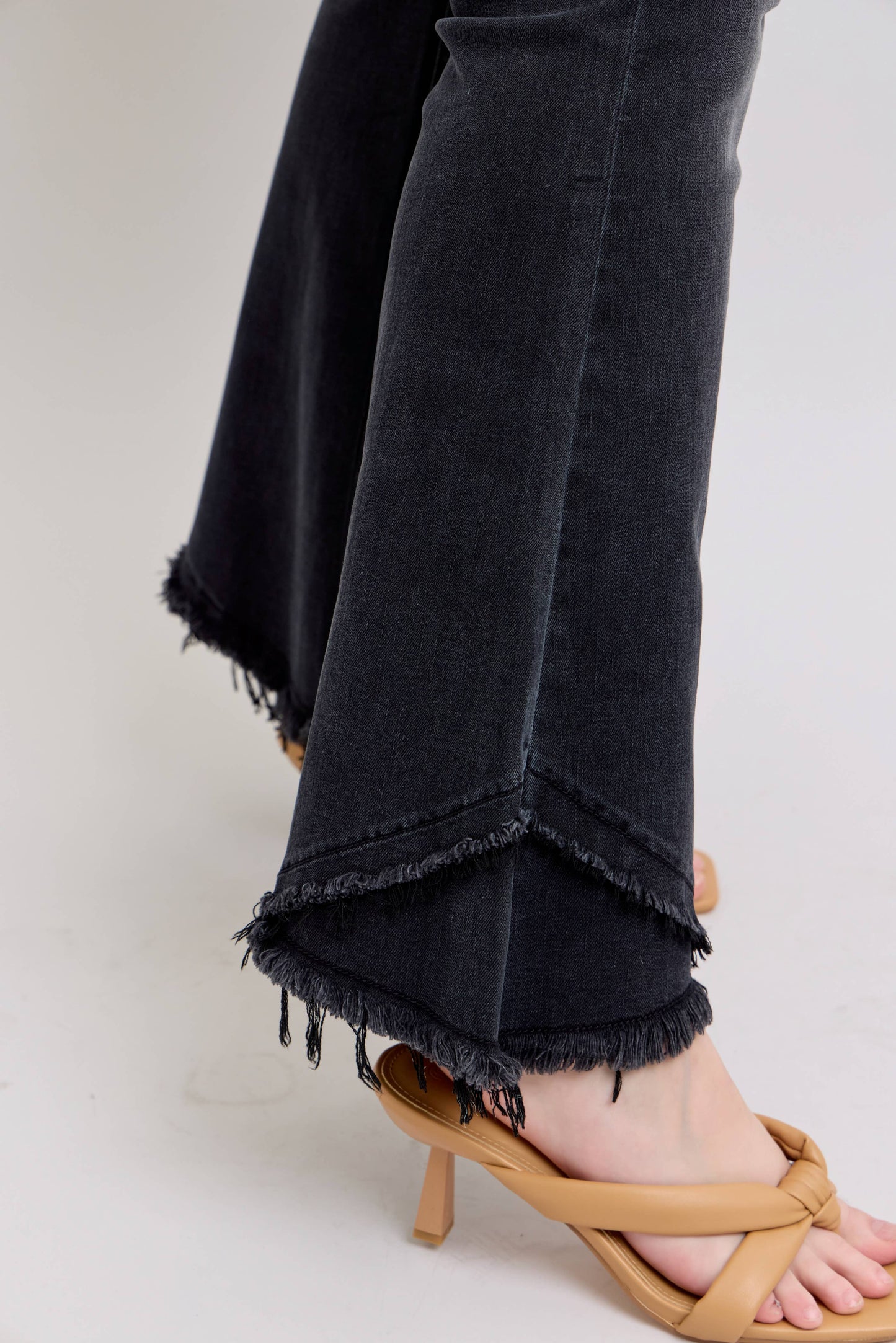 Black Flare w/ Mock Fray Tulip Hem