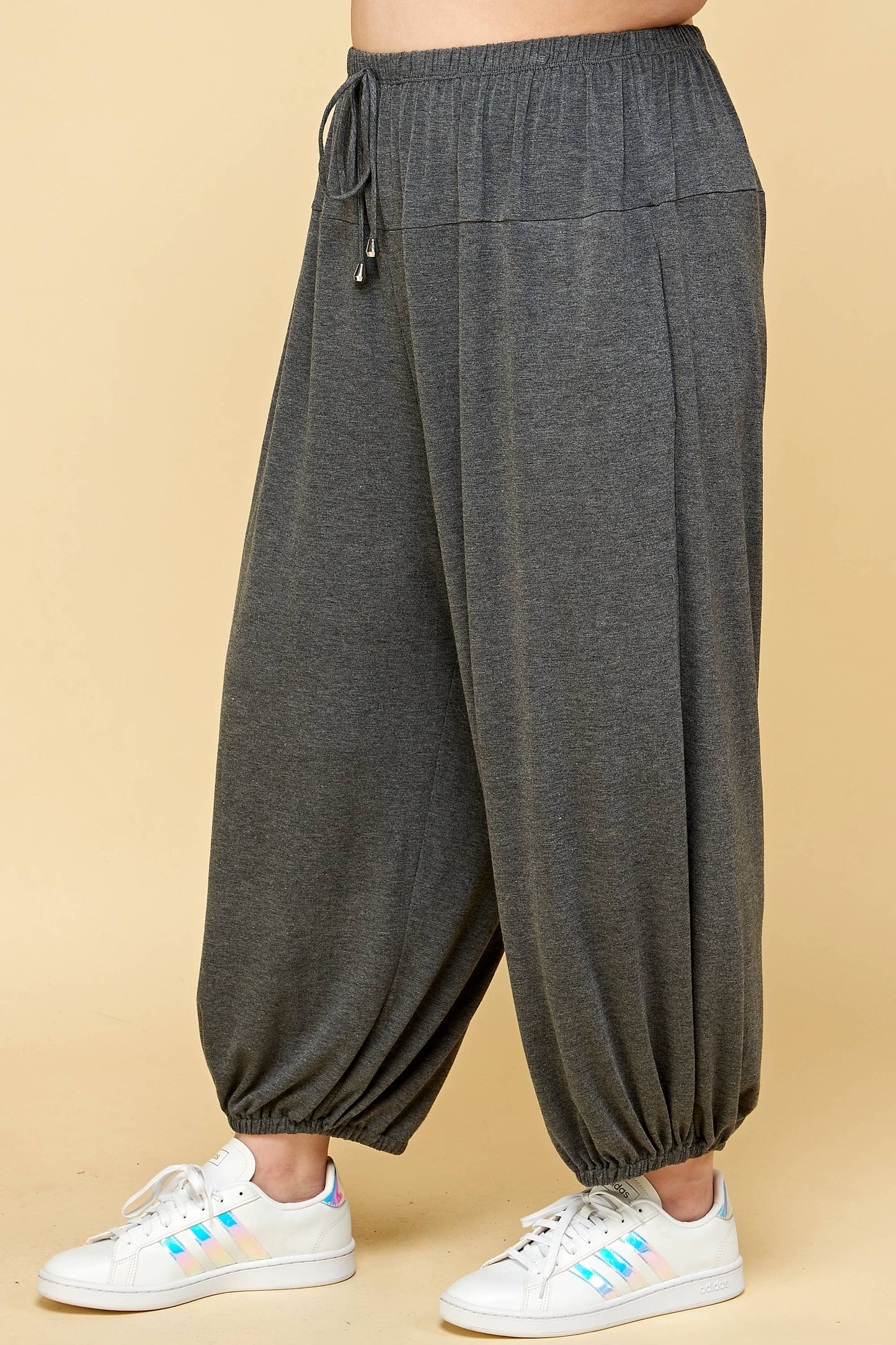 Plus Size Solid Knit Jogger Pants