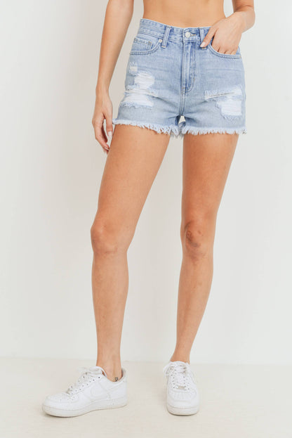 High Rise Destroyed Short w/ Fray Hem