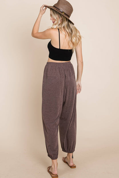 Plus Size Solid Knit Jogger Pants