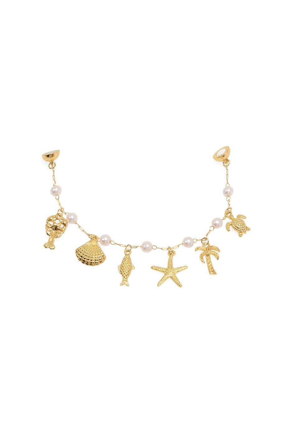 Coastal Charms +Pearl Magnetic Bracelet