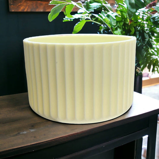 Cream FLUTED Silicone Tumbler Boot