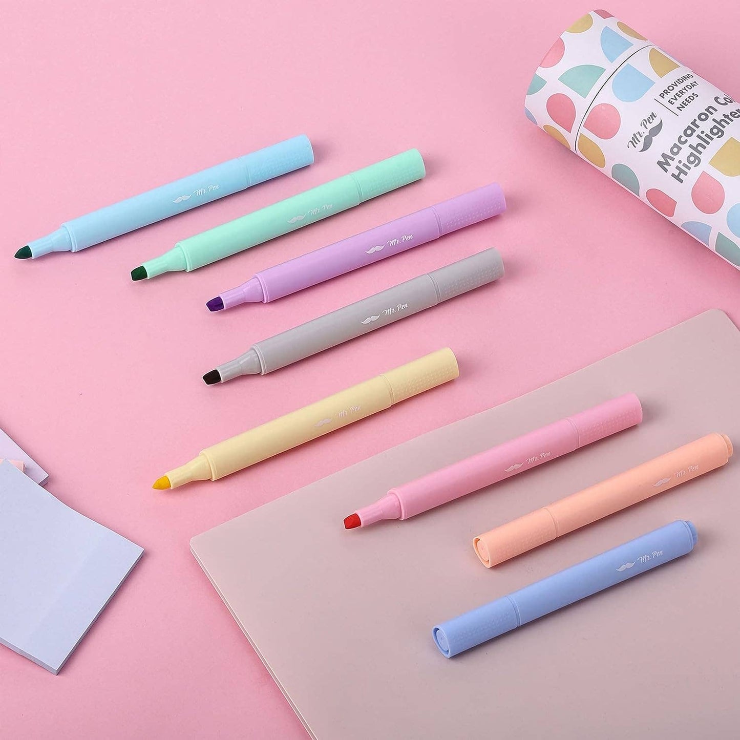 Pastel Macaron Highlighter Set - 8 Assorted Colors