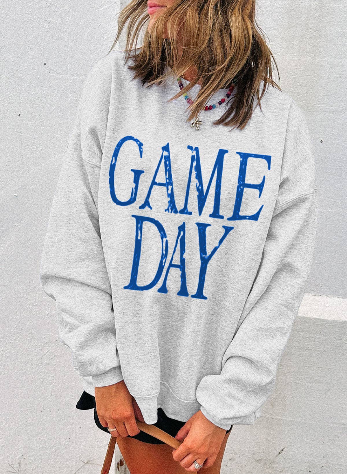 LDC GAME DAY Vintage Washed Letter Graphic Baggy Sweatshirt